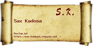 Sax Kadosa névjegykártya