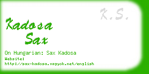 kadosa sax business card